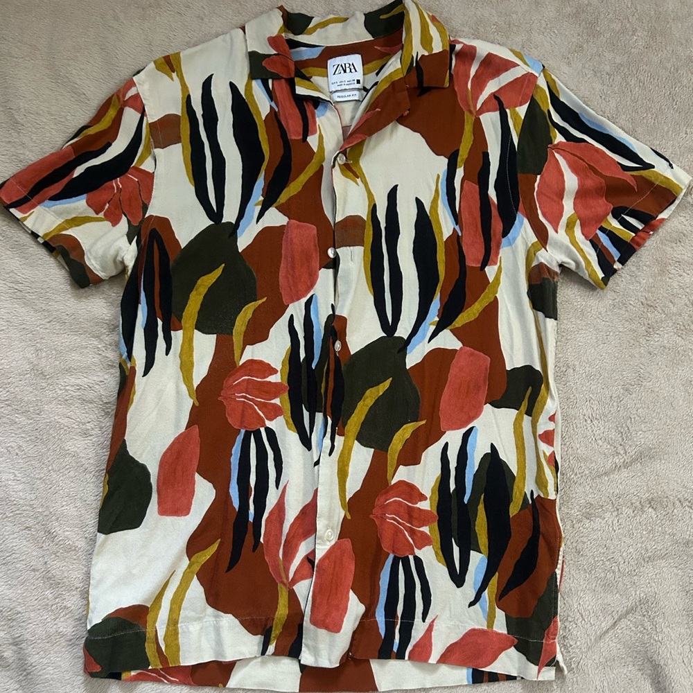 Zara Camp Collar Button Down | Multicolor | Small